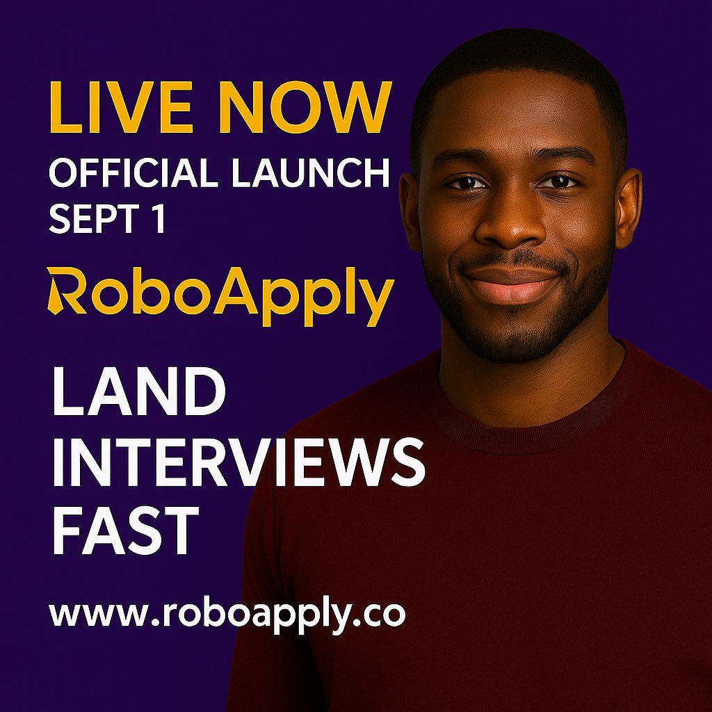 RoboApply's tweet image. 💼 Land Interviews Fast with RoboApply
Why apply one by one when RoboApply can apply to 500+ jobs in minutes on LinkedIn, Dice, and more?

⚡ Instantly generate 100 tailored resumes &amp;amp; cover letters.

👉 Sign up today at RoboApply.co —

#RoboApply #LandInterviewsFast