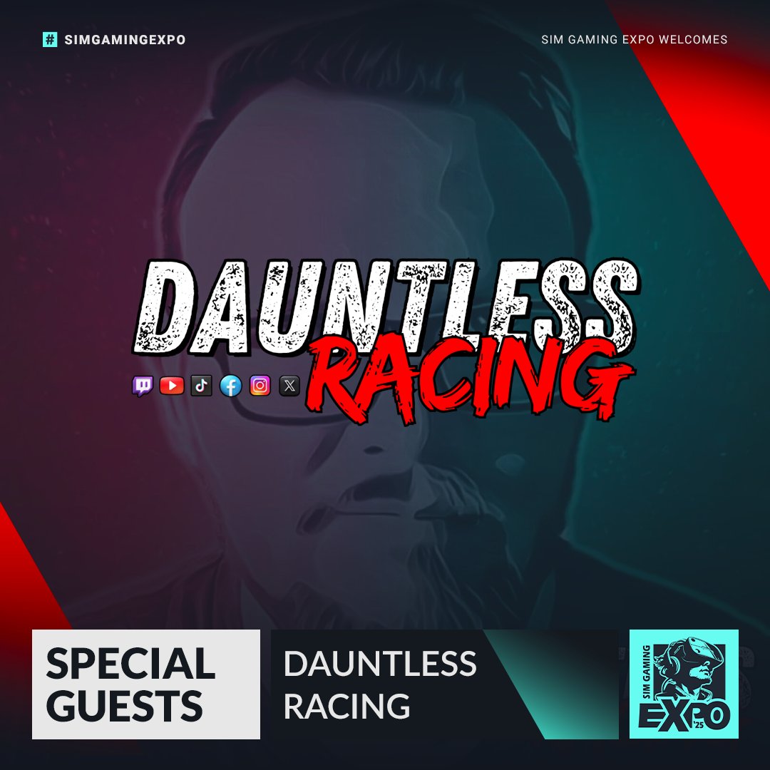 SimGamingExpo's tweet photo. 🚨 Special Guest Announcement — @DauntlessRacin  Joins Sim Gaming Expo 2025! 🚨

We’re excited to welcome Dauntless Racing to our special guest lineup! Family-friendly/Christian sim racing content with a focus on iRacing Dirt, Road, and Oval—streaming live late-night every night at 11:30 PM CT. 

For more information visit: https://t.co/Be63oFNaSX

📅 Show Dates & Hours
• Friday, Sept 5: 12 PM – 8 PM
• Saturday, Sept 6: 10 AM – 6 PM
• Sunday, Sept 7: 10 AM – 5 PM

🎟️ Grab tickets now: https://t.co/fVD9FGmTxL

💬 Join our community & get event updates: https://t.co/IScHA0kEnC

📢 Follow us @simgamingexpo and help spread the word—let’s pack the hall and make history together!