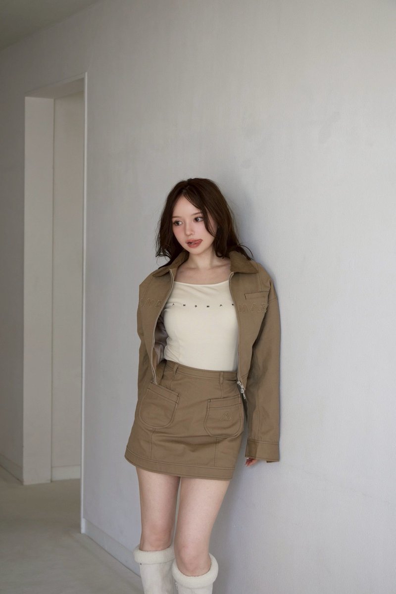 Harper loose twill jacket color beige/black ¥19800-tax in ジャスト 