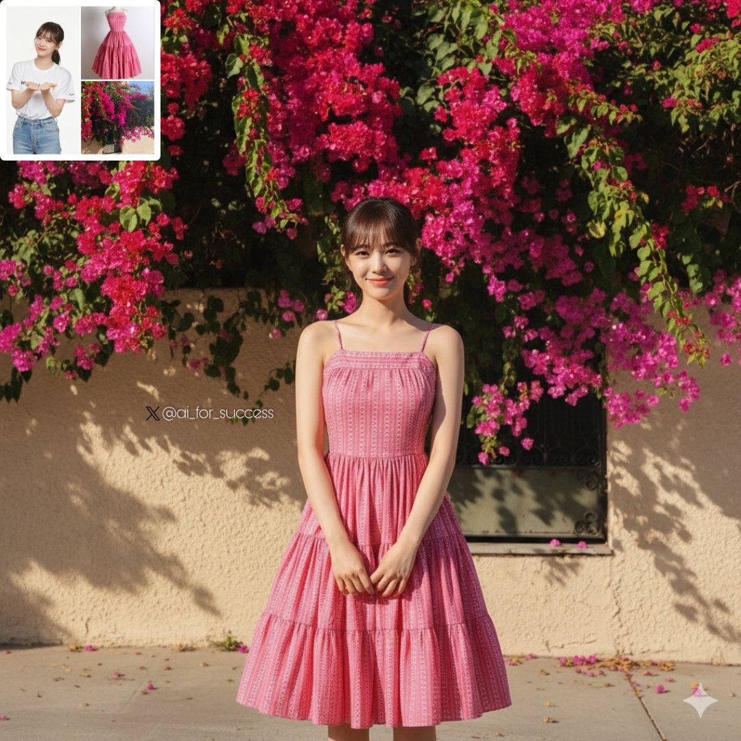 ai_for_success's tweet image. nano-banana is freaking awesome.
I found the best way to merge multiple items into a single image.
This was done in one shot.
The trick:
Create a collage of images, feed it as one single input, and prompt it. Works extremely well.
Prompt below 👇