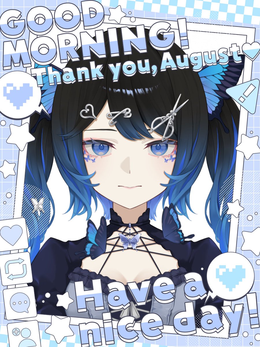 ⋱ #おはようVTuber ⋰

ついに8月ラスト…
この間8月になったばっかりなのに！！

最近またﾊﾞﾀﾝﾊﾞﾀﾝで配信もできず…すみません…😭

💙💬♻️全反応巡回します！
#8月のVTuberフォロー祭り
#新人VTube