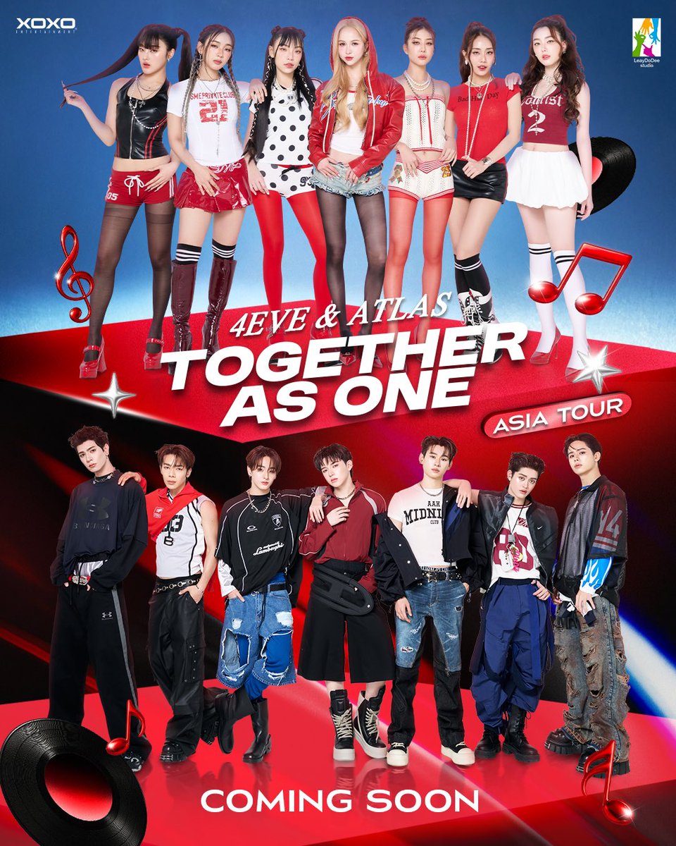 LEAYDODEE STUDIO x XOXO ENTERTAINMENT PRESENT:

4EVE &amp; ATLAS
< TOGETHER AS ONE ASIA TOUR >

💙COMING SOON❤️

#TogetherAsOneAsiaTour
#4EVE #ATLAS_th #ATLASth 
#XOXOentertainment
#LeayDoDee