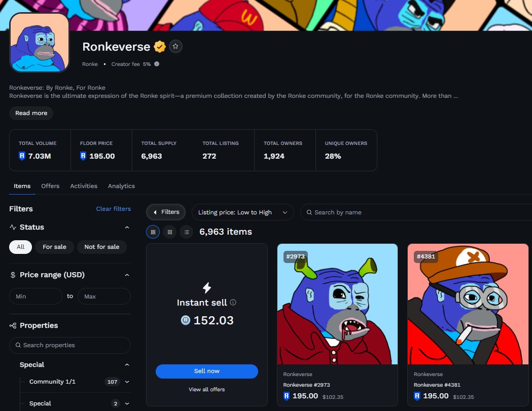 Today.

The total number of people listing <a href="/RonkeOnRon/">Ronin Monke</a> NFTs below 600 $RONIN has increased to 141.

Slowly climbing toward a new ATH!
Absolutely 📍🌕

Powered by <a href="/Ronin_Network/">Ronin</a>