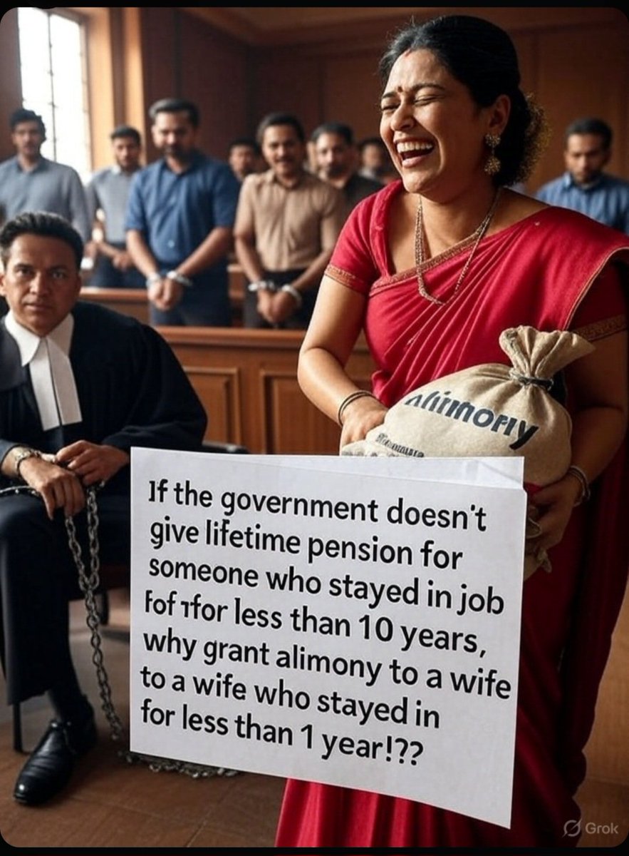 It’s a marriage, not Atal Pension Yojna for feminaziya 💃 Men's if u r  stuck in a matrimonial diputes,  Join the movement <a href="/NyayPrayaas/">NYAY PRAYAAS FOUNDATION</a> Men deserve rights too, not just blame 💀 #MensRights #NyayPrayaas4Men #EmergingBharat4Men2025 #MenToo
<a href="/manish_sindwani/">manish sindwani</a> <a href="/MenTooSave/">MenToo</a> 🗡️⚖️🇮🇳🏧🚨💔