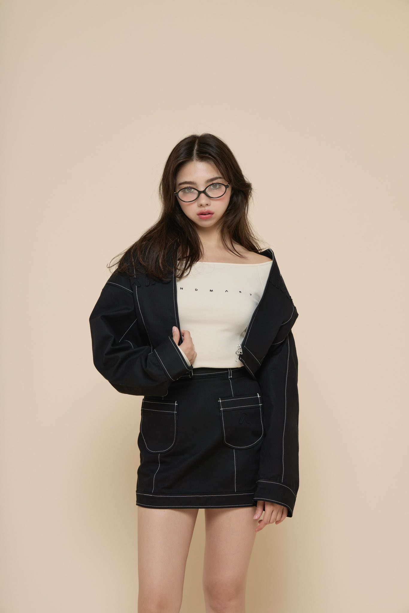 スカート andmary Harper twill mini skirt beige S andmary Harper twill mini skirt beige S - メルカリ