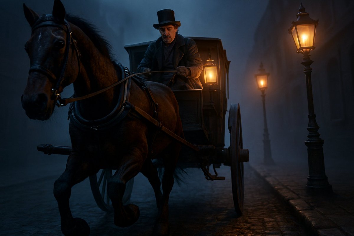 axchapman's tweet image. AI Image of the Day - Midnight Carriage
#ai #artificial_Intelligence #artificialIintelligence #victorian #old #night #image