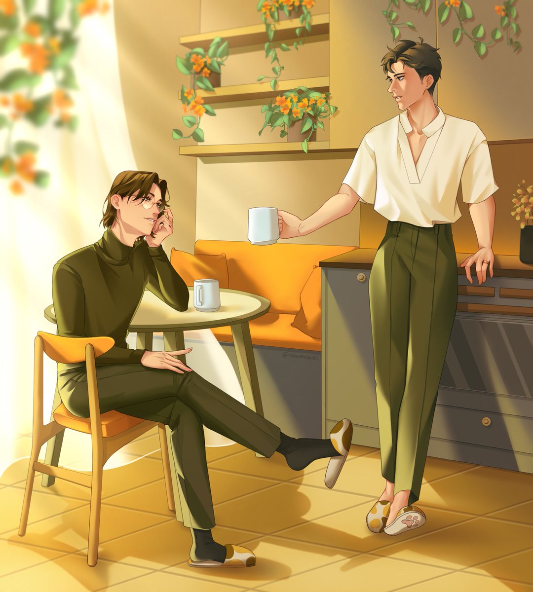 I’m so happy to finally show you all the piece I did for the 2026 Priest Calendar ( <a href="/danmeicalendars/">A Warm Hearth: 2026 Priest Calendar</a> ) 🧡✨ this is definitely one of my favorite ZhouDu drawing I’ve done so far.💛

#默读 #묵독