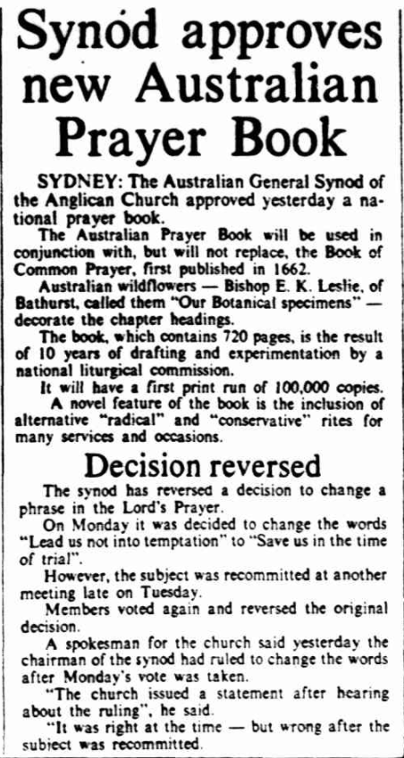 AustAnglican's tweet image. 31 August 1977: General Synod votes to approve An Australian Prayer Book. #anglican #48years A high-water mark for cooperation across all parts of the national church. #AAPB @aapb_no It is fondly remembered, especially by followers of this account, and still used in many places.