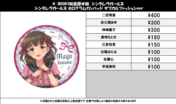 キャラクターグッズ デレマス 乙倉悠貴 缶バッジ 有楽町マルイ