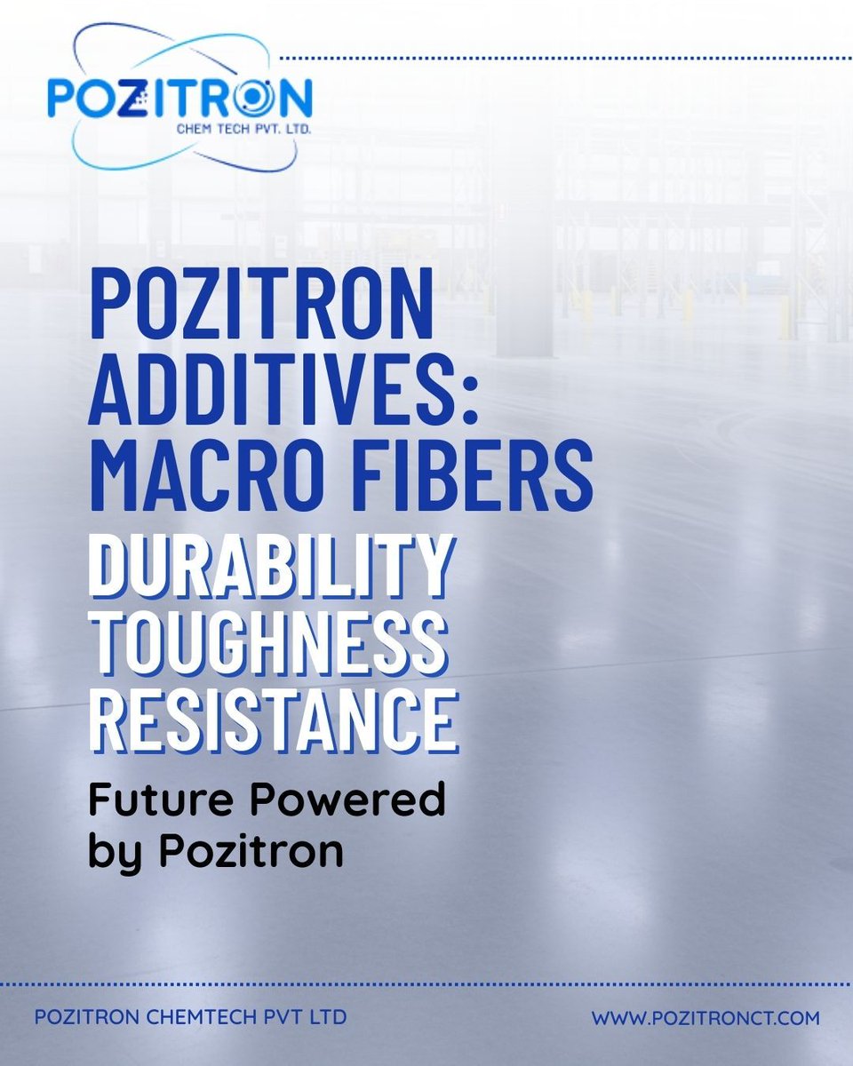 PozitronChem's tweet image. Macro Fibers from Pozitron enhance durability in floors, pavements, and precast from polyester to steel.
#PozitronFibers #MacroFiber #DurableConcrete #PozitronChemtech #PozitronTechnology #PozitronInnovation #SmartChemicalSolutions #ConstructionMaterials #IndustrialChemicals
