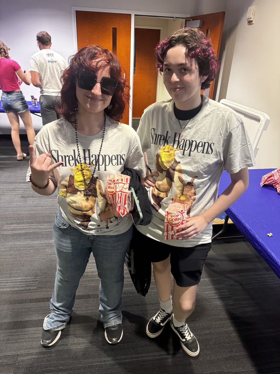 When students show up in Shrek Happens shirts, you know the vibes were ogre-the-top 😂
Thanks to everyone who came out for Shrek &amp; Shrek 2!

🎬 Up next: 10 Things I Hate About You
📅 Thurs &amp; Sat
🕖 Scan in at 7 | Start 7:30
📍 CU Theater
#UAH #MovieNight #GoChargers