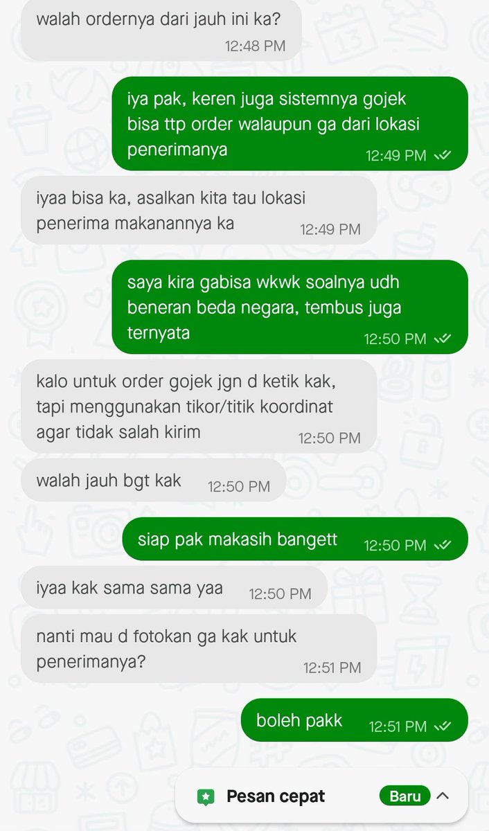 taku_mle's tweet photo. @sighyam Even you can make deliveries from the other side of the world, far from SEA. I once made an food delivery order in Gojek to my family while I was in Japan. So, for our international friends, even if you are outside of SEA, you can still help us. Thank you. https://t.co/UGgd2v9EtZ