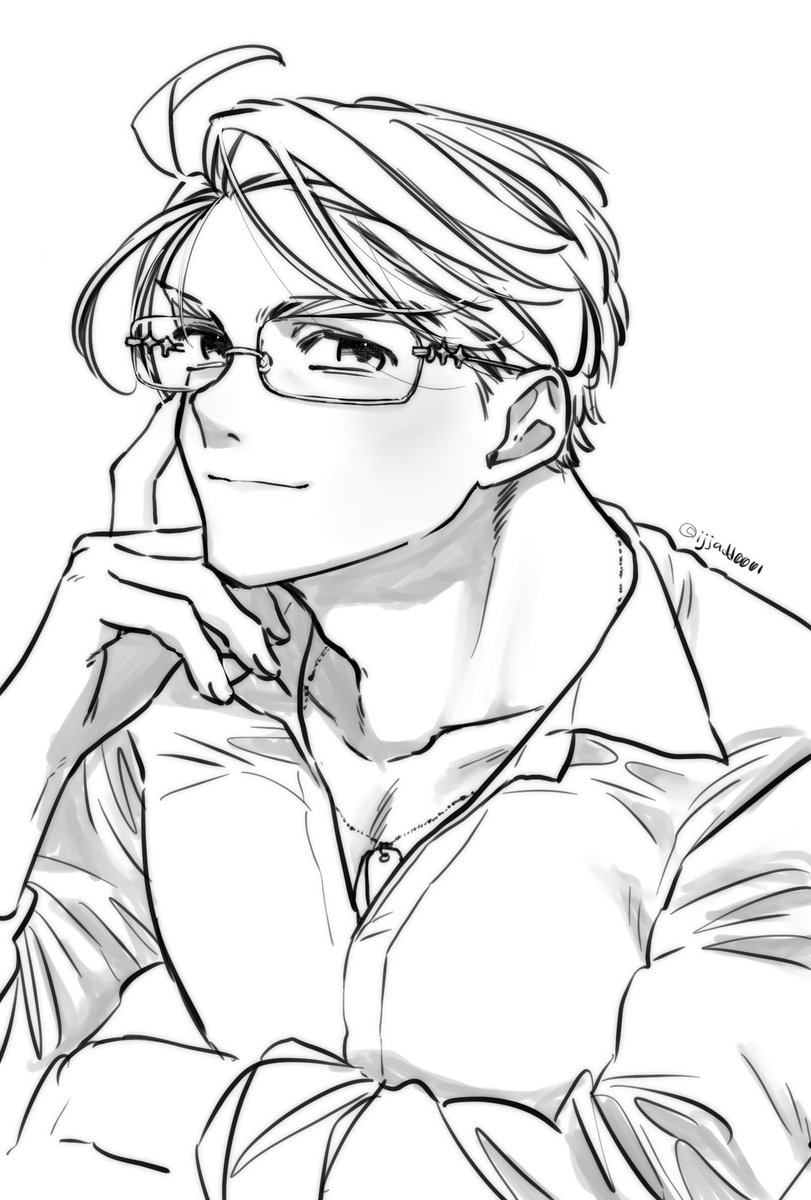 リムレスメガネも似合う