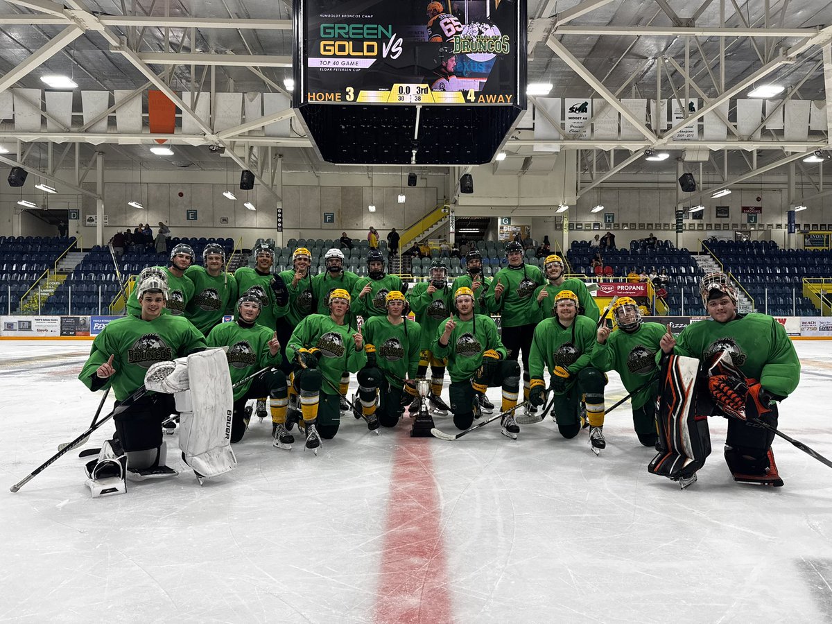 HumboldtBroncos's tweet photo. π Comeback Complete!
The Green Team takes home the Elgar Petersen Cup tonight in the Top 40 Game! π
Thatβs a wrap on Broncos Fall Camp β next stop, preseason action!
#BroncosNation #IgniteTheIce #SJHL #BroncosHockey #Top40Game https://t.co/3grMQGCLHe