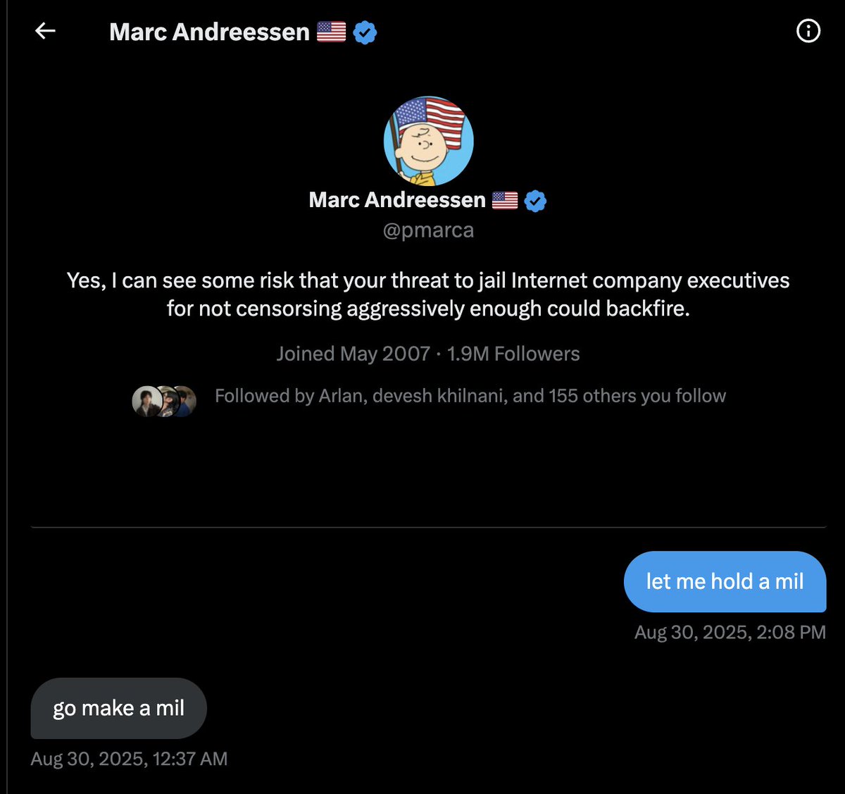Today we're excited to announce that <a href="/pmarca/">Marc Andreessen 🇺🇸</a> will be joining us as our newest partner.

Marc is best known as a billionaire serial entrepreneur and founder of legendary venture capital firm, <a href="/a16z/">a16z</a>.

He will now be leading the AI consumer B2B SaaS Web3 investment arm of