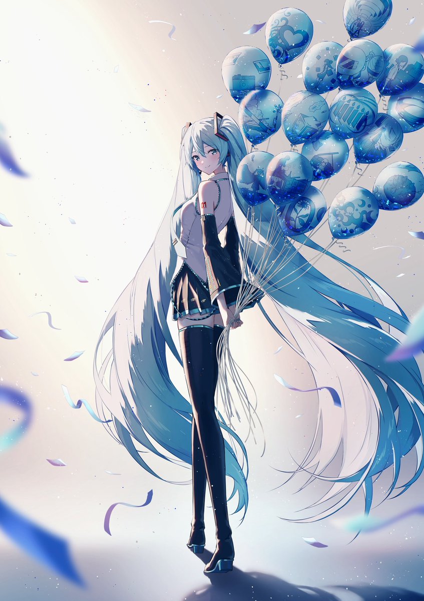 お誕生日おめでとう🩵
（過去絵）

#初音ミク 
#初音ミク生誕祭2025
#初音ミク誕生祭2025