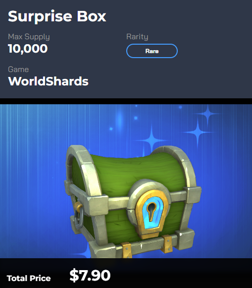 [FREE] Giveaway 10 Surprise Box của game NFT <a href="/WorldShardsGame/">WorldShards | Wishlist on Steam</a> (sắp TGE, còn vài ngày)

Surprise Box dùng mở ra hoặc bán, nếu bạn mở ra thì sẽ có cơ hội trúng NFT Land giá thấp nhất 70$-1000$, ngoài ra trúng Artifact 40$-400$,... và một số loại NFT đặc biệt khác có
