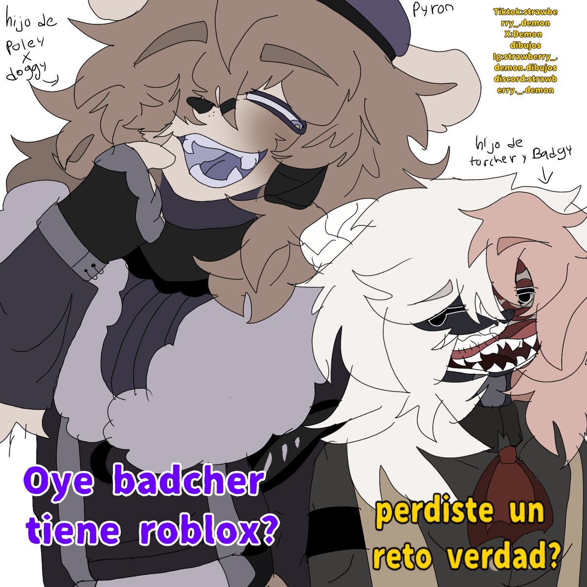 DemonDibujos's tweet photo. #poleyxdoggy #torcherxbadgy #badcher #pyron fanchild de piggy (DIBUJO SANO) https://t.co/CvVgJ3JZPc