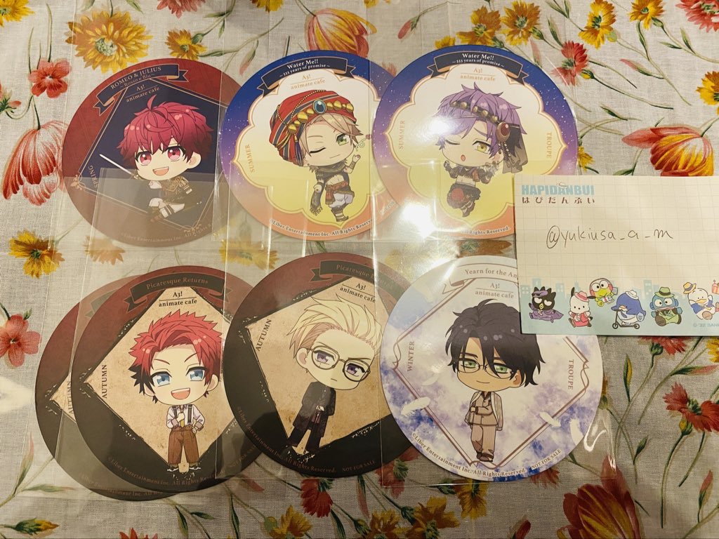 【交換】A3! エースリー コースター 特典 購入特典 アニメイトカフェ アニカフェ 第11弾

譲:咲也,☆一成,九門,太一,☆左京,ガイ

求:★至,シトロン1,天馬,★莇,★誉1

☆は★との交換のみ。本日池袋18:00前後、又は後日都内(池袋)手渡し希望です。か検索からも気軽にお声掛けください。