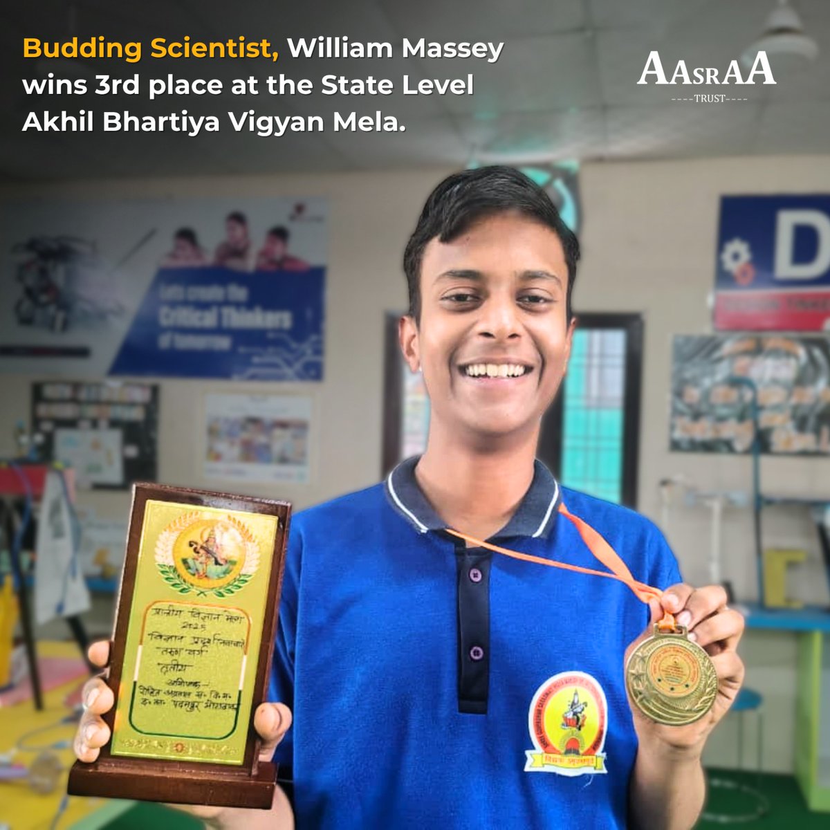From District Champion to State Achiever!

William Massey (Class 12) has secured 3rd Position at the State Level Akhil Bharatiya Vigyan Mela 2025 in Kotdwar, presenting his outstanding projects – Uttarakhand Solar Tracker and Air Pollution Monitoring System.
