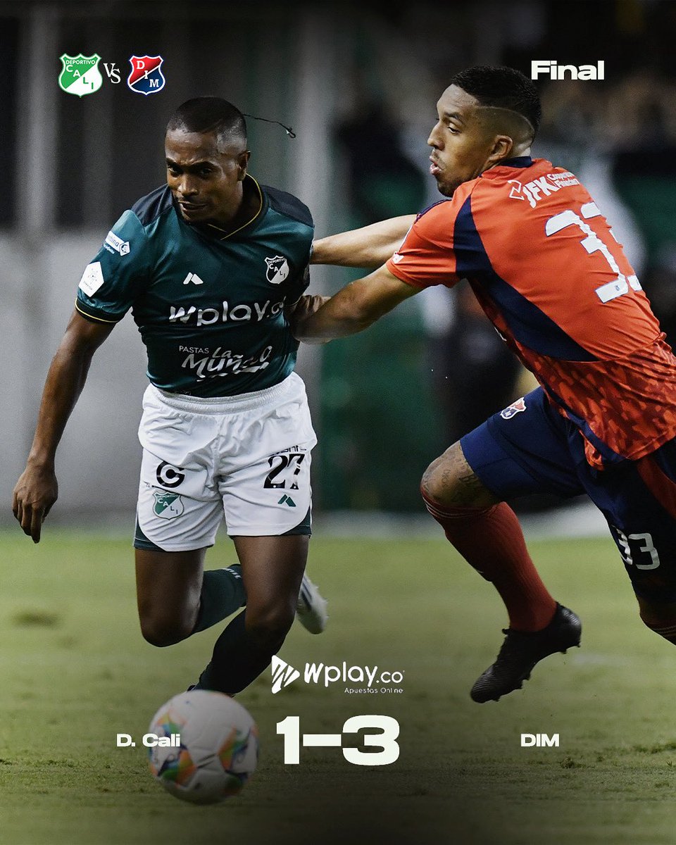 DeportivoCaliCP's tweet image. ⏱️ 90+7’ Final del partido.

Cali 1️⃣-3️⃣ Medellin 

@wplay.co

#VamosCali🇳🇬
#LigaDimayor🏆