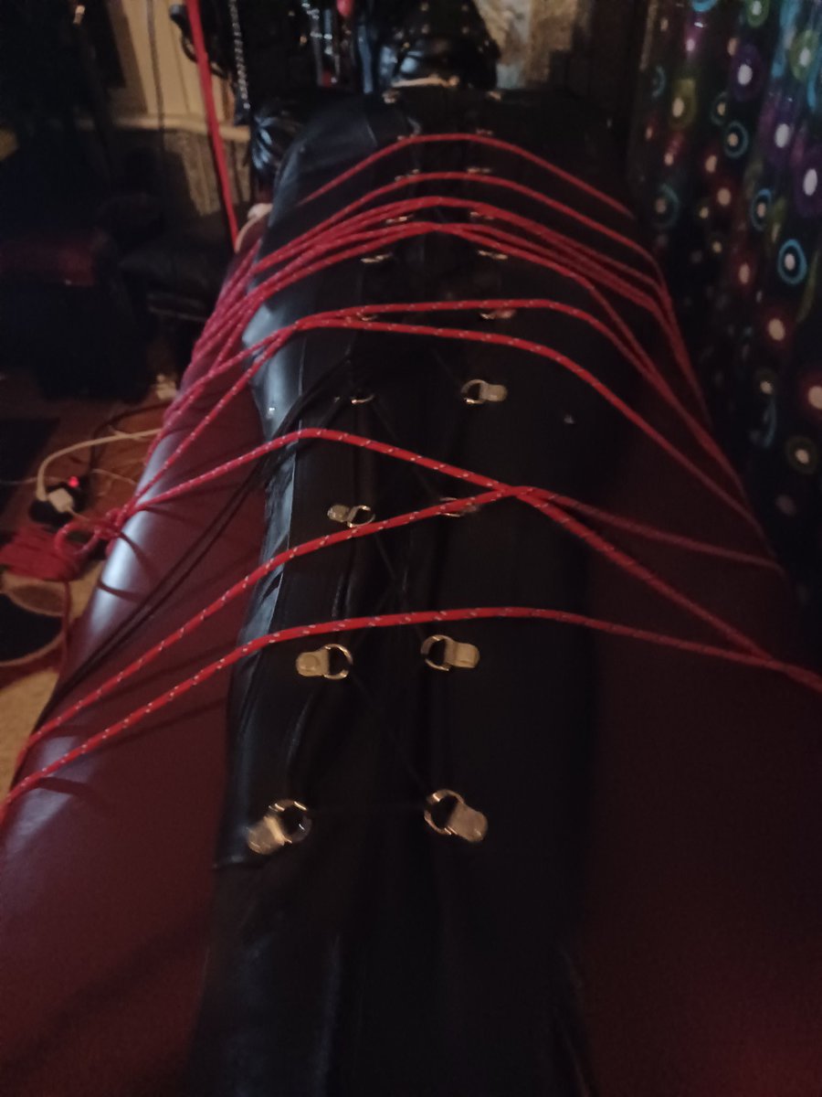 Four hours and counting.  Squirming for his Mistress and there is no relief in sight.