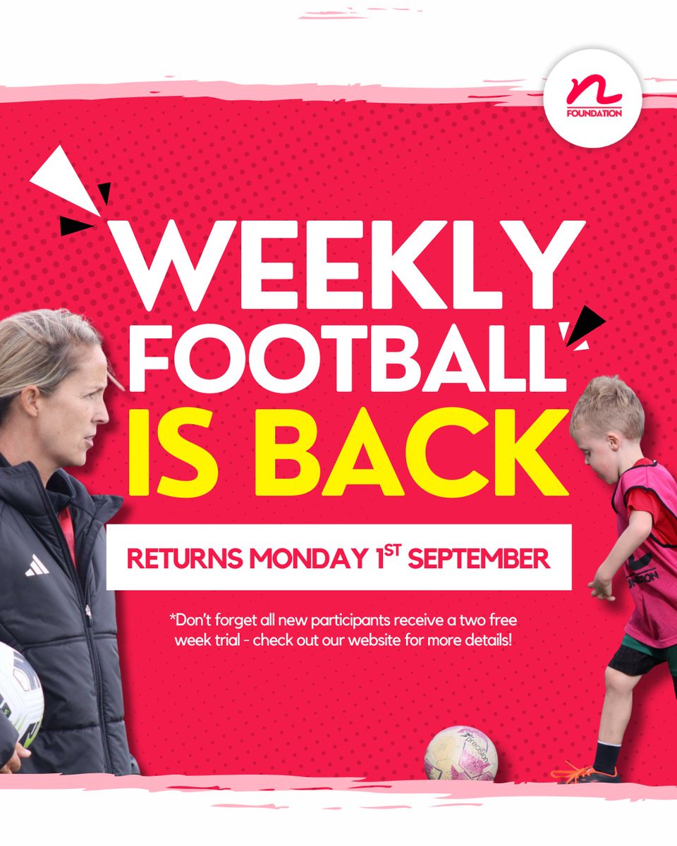 ⚽️ FOOTBALL IN THE COMMUNITY IS BACK! Our weekly sessions return tomorrow – and we can’t wait to welcome everyone back onto the pitch. 

This term we’ve got brand-new programmes launching alongside your favourites, so there’s something for everyone!

thenewcroftfoundation.com/childrens-foot…