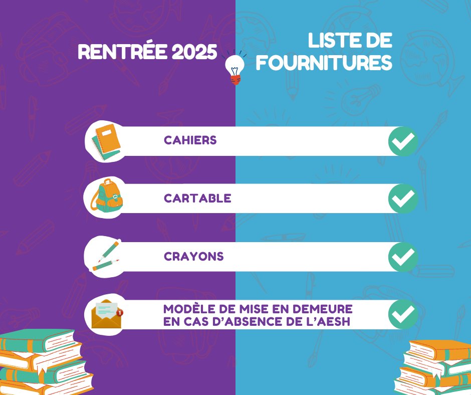 Nous vous souhaitons une bonne #rentrée2025 à tous !
En cas de mauvaise surprise, si votre enfant n'a pas son #AESH demain, retrouvez tous nos conseils 
➡️ toupi.fr/aide-aux-demar…