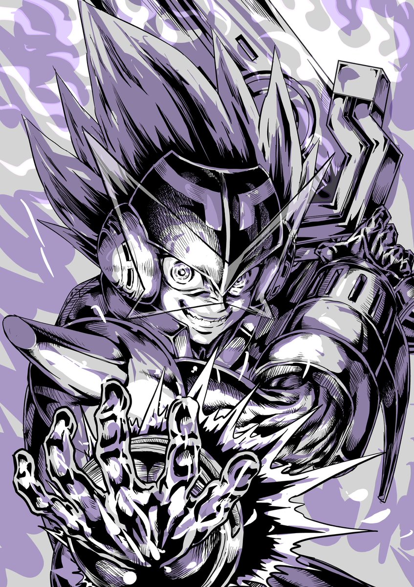 ブライ。ベタヨゴシ。  
Bly. Shadows and inking effects.  

#流星のロックマン #ブライ #トライブ  
#MegaManStarForce #Bly #Tribe #megaman