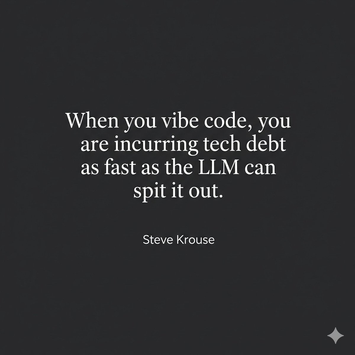 Is AI-assisted coding creating more problems than it solves? When you "vibe code," you might be building up tech debt without realising. An important read from Steve Krouse on <a href="/ValDotTown/">Val Town</a>.

blog.val.town/vibe-code