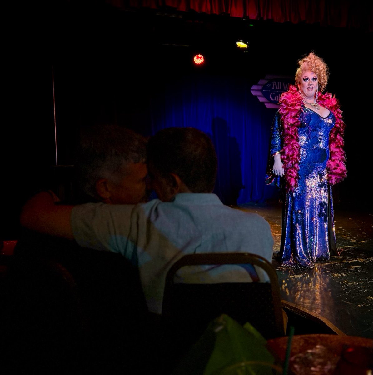 A very sweet audience member snapped a photo of us at Bette Tittler’s Broadville Follies  #SouthernDecadence