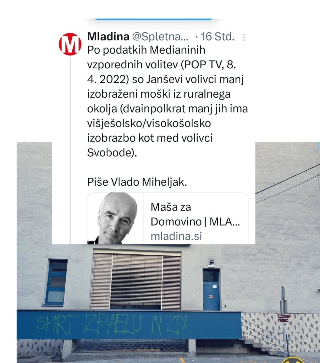 Hm. G. Vlado Miheljak ima formalno opravljen nekakšen doktorat. 

Pa vseeno v biltenu udbomafije <a href="/SpletnaMladina/">Mladina</a> tedensko piše take in podobne bedarije. 

Danes je namreč vsem jasno, da je bilo daleč najmanj  zdrave pameti pri (baje super izobraženih) volivcih golobistov.
