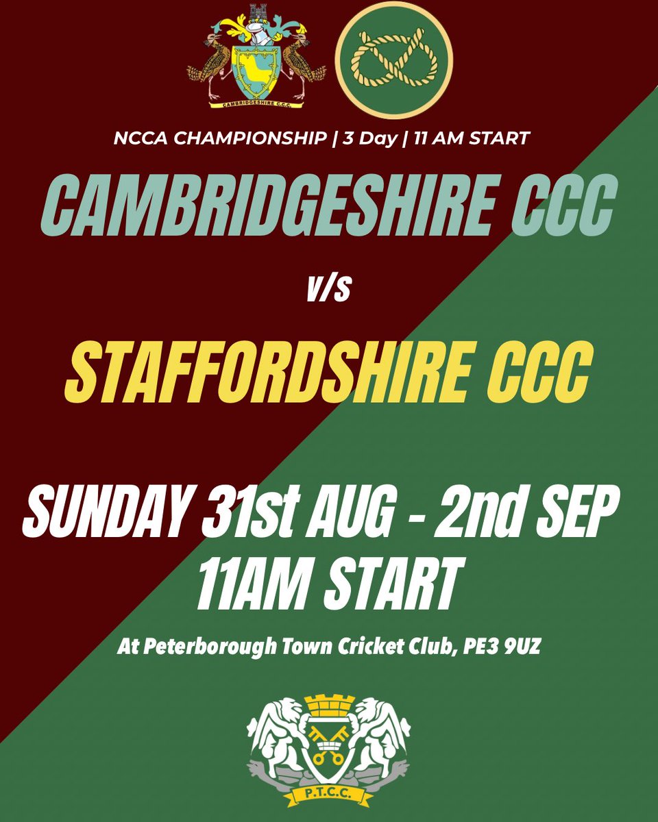 Today we are hosting <a href="/Cambs_CCC/">Cambridgeshire CCC</a> v/s <a href="/StaffsCCC/">Staffordshire CCC</a> in the NCCA 3 Day Championship