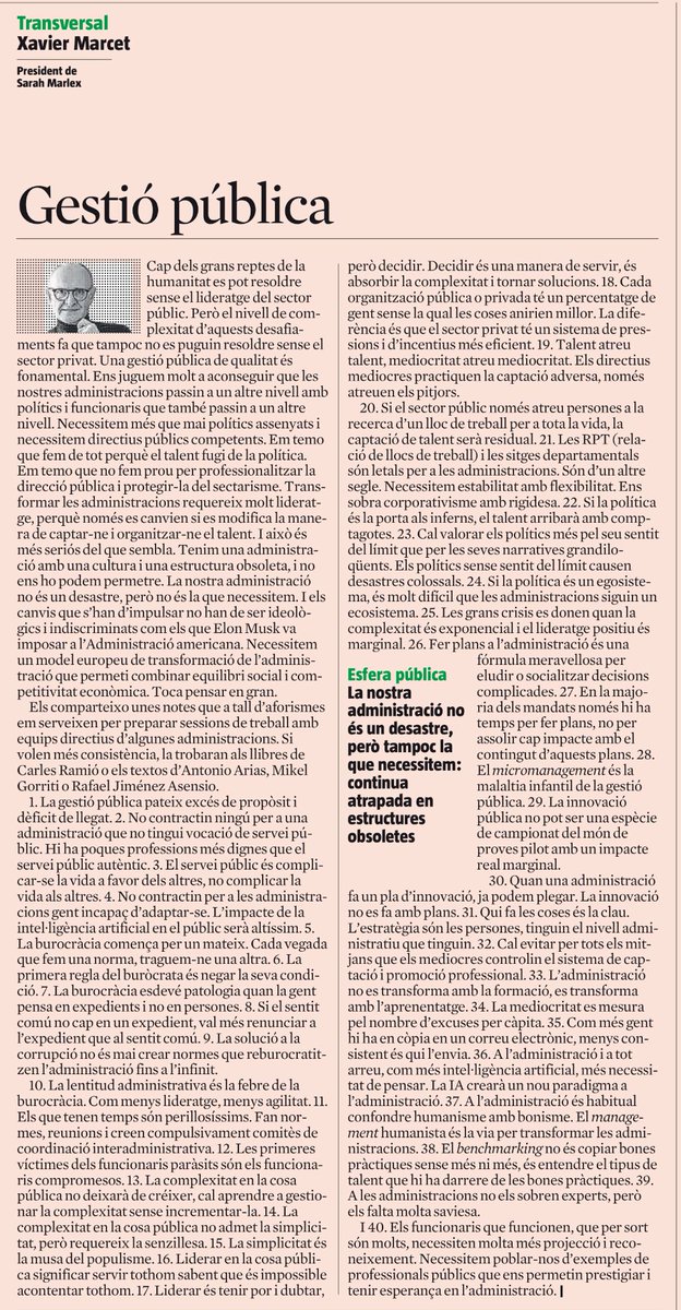 Una miniBíblia obligatòria per a polítics i responsables d'administracions. Quins ajuntaments, quins governs autònoms o estatals s'hi atreviran? #Catalunya #innovació #burocràcia #funcionaris