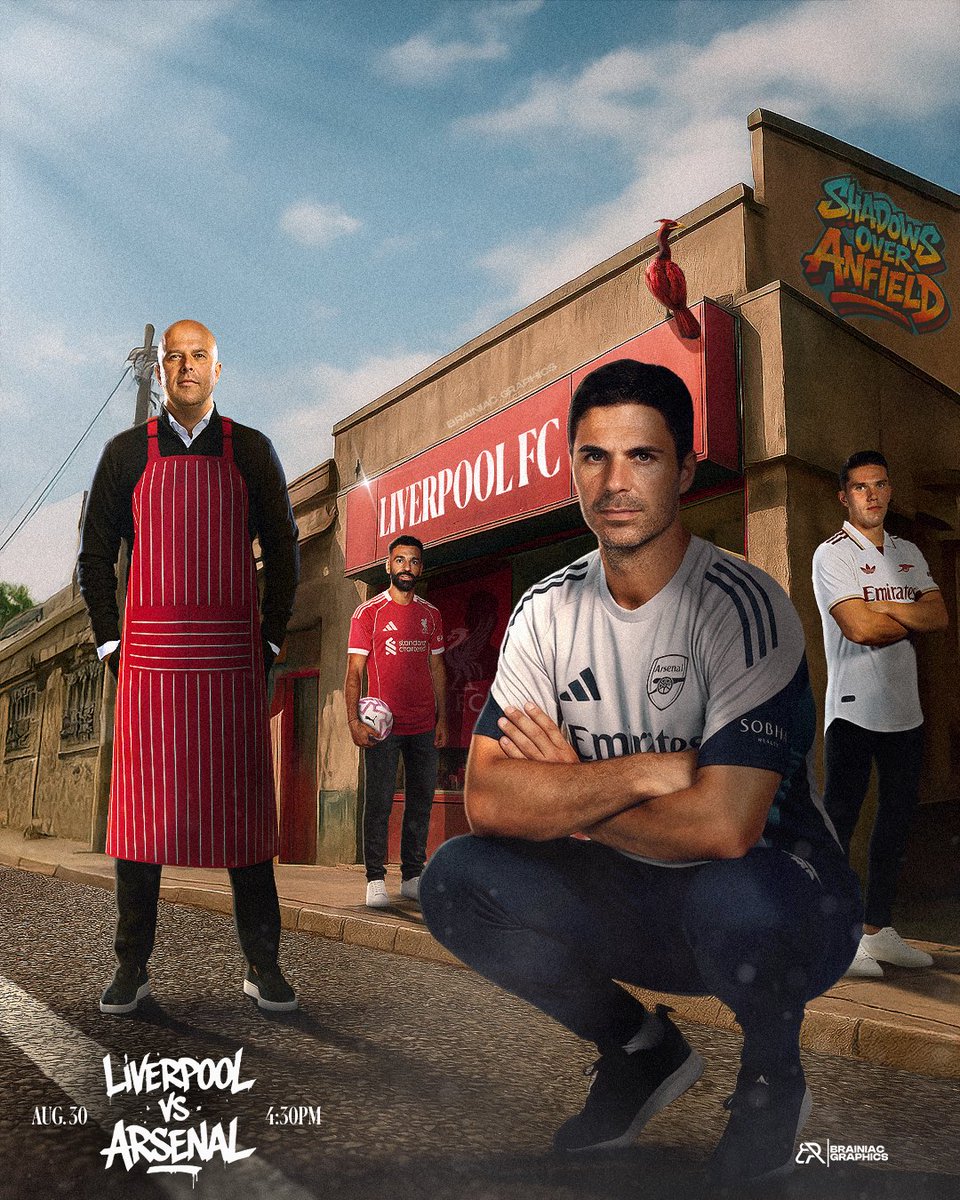 BrainiacGfx's tweet image. Before                                 After 🧑🏾‍🎨

*
From the streets of Liverpool to the heart of Anfield, rivals collide once again.
🔴⚪ @LFC @Arsenal @premierleague