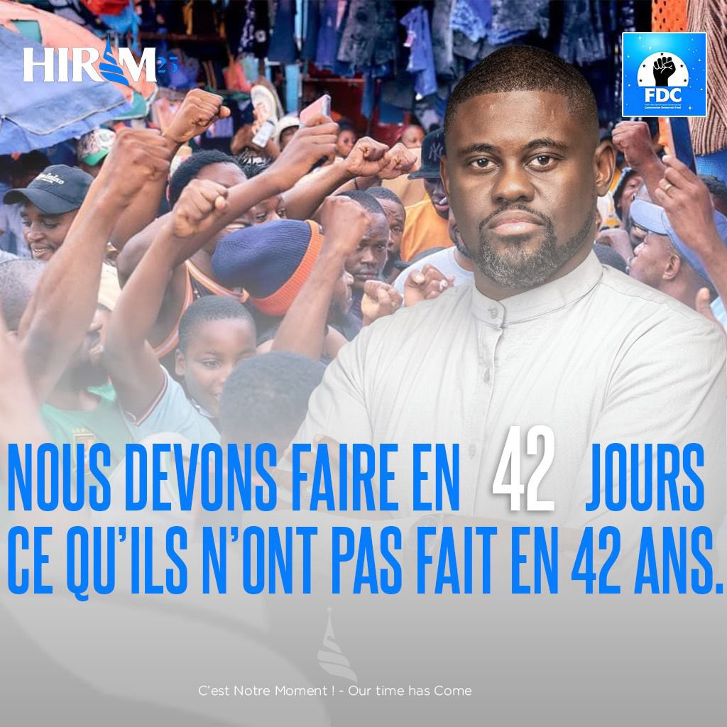 Nous avons 42 jours ! 

42 jours pour écrire l’histoire , 
42 jours pour faire notre part , 
42 jour décider de l’avenir de nos enfants.

Every day counts. Every voice and every action matter.

Our time has come , let’s make it together !

Join us 👇🏾👇🏾
tally.so/r/mYlE26
