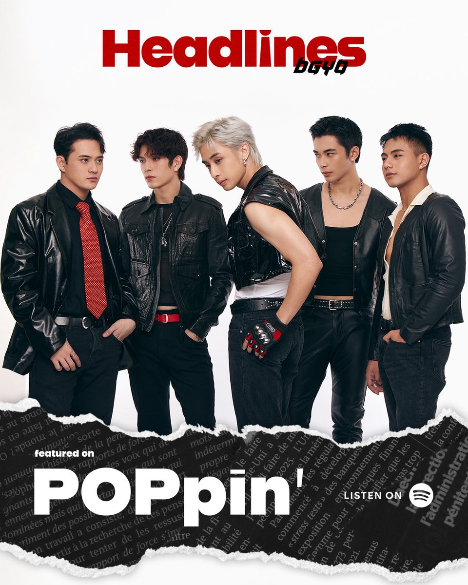 bgyo_ph's tweet photo. SPOTTED: ‘Headlines’ is taking spotlight on @Spotify @SpotifyPH ‘s POPpin’ playlist 🤩🗞️

Listen to ‘Headlines’ here:
🎧https://t.co/JF2eJ0FF2c

#BGYO #BGYO_Headlines https://t.co/iFVWVLPNiu