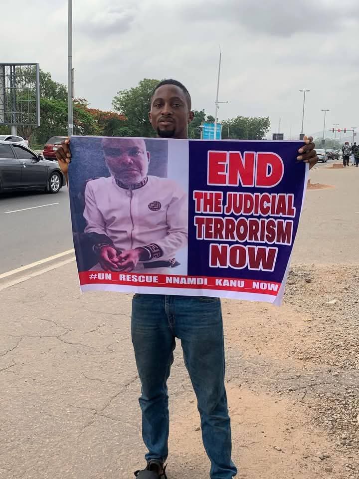 Emy (@emjyke) on Twitter photo Prayer for Mazi Nnamdi Kanu:
Many are the oppression of Mazi Nnamdi Kanu but ChiUkwu Okike will deliver him from them all.
He will preserve all his bones that none of it shall be destr@yed in DSS by the <a href="/NigeriaGov/">Government of Nigeria</a>.
Iseee! Iseeee!! Iseeee!!! Prayer for Mazi Nnamdi Kanu:
Many are the oppression of Mazi Nnamdi Kanu but ChiUkwu Okike will deliver him from them all.
He will preserve all his bones that none of it shall be destr@yed in DSS by the <a href="/NigeriaGov/">Government of Nigeria</a>.
Iseee! Iseeee!! Iseeee!!!