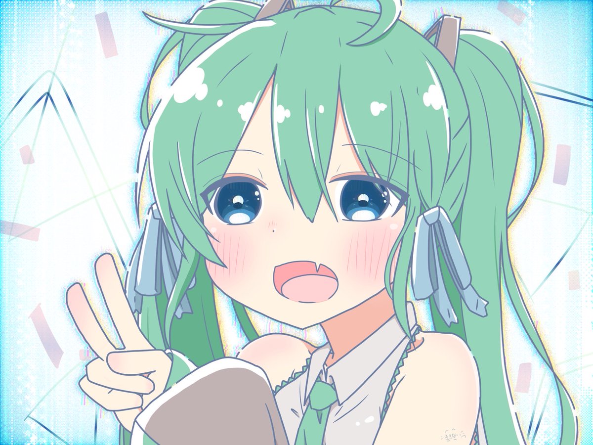 ⭐️初音ミクちゃん！おめでとう！🌟

#初音ミク 
#初音ミク生誕祭2025
#イラスト
