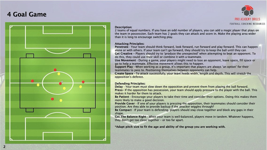 Tom Erskine - Pro Academy Drills (@proacademydrill) on Twitter photo 4 Goal Game ⚽
Creativity in attack. Organisation in defence.
#ProAcademyDrills #SmallSidedGames #FootballCoaching
<a href="/SundayShare10/">#SundayShare</a> 4 Goal Game ⚽
Creativity in attack. Organisation in defence.
#ProAcademyDrills #SmallSidedGames #FootballCoaching
<a href="/SundayShare10/">#SundayShare</a>