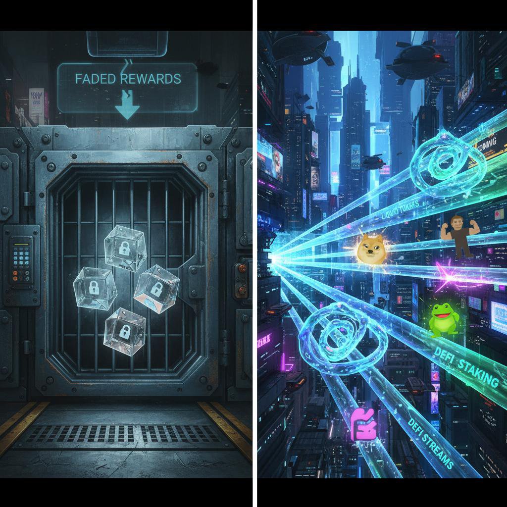 traditional staking: lock tokens, earn rewards, cant do anything else
hyperpie staking: lock tokens, get liquid version, use everywhere, earn multiple reward streams, participate in meme economy. evolution <a href="/Hyperpiexyz_io/">Hyperpie</a> 8