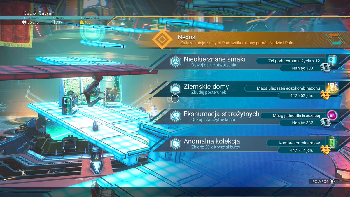 Hey <a href="/NoMansSky/">Sean Murray</a>! I had the impression Nexus is a little bit stiff, so made him a true performancer at Anomaly 😏

Hope you don't mind!