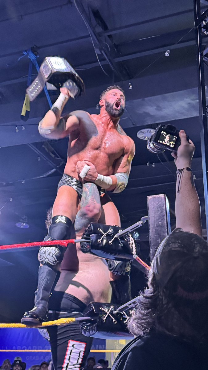 npthree's tweet image. Proof that @ChubbyDepp cost @TheMattCardona  his rightful @prowrestlingaz Title tonight! #AWF