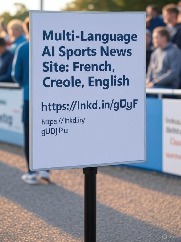 Bonjour,

je suis fier de vous présenter mon site web IA multi-langue d 'actualités sportives de nout ti péi :
- en français
- en créole
- in english

Inscrivez-vous !
Lien: lnkd.in/gUDj_PuF

Merci pour vos retours, il est encore en phase de test

Didiou