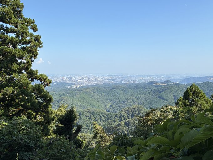 山頂まで来たのでおそば食べてる 