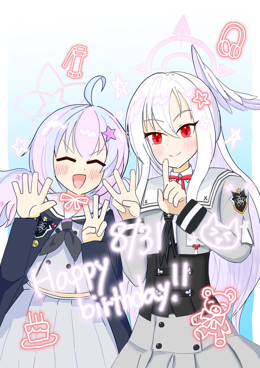 スズミさんお誕生日おめでとう！
自警団でプリクラ撮ってたら嬉しいね
#守月スズミ #宇沢レイサ #守月スズミ生誕祭2025 #ブルアカ