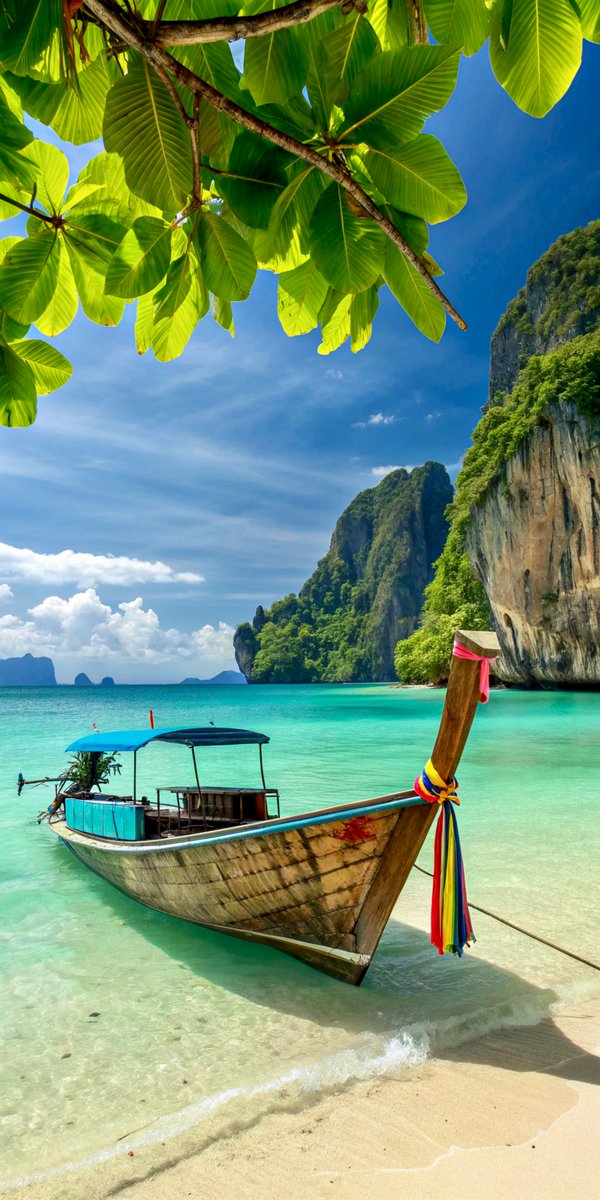 Good morning everyone 🌞 

First wallpaper of the day 1️⃣

Longtail boat adventures in a stunning turquoise lagoon ⛵

Happy Sunday 🤠