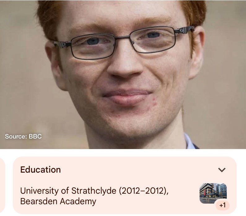 He claims to be University educated. Yet he “attended” the University of Strathclyde for only a few months and never sat a single exam.