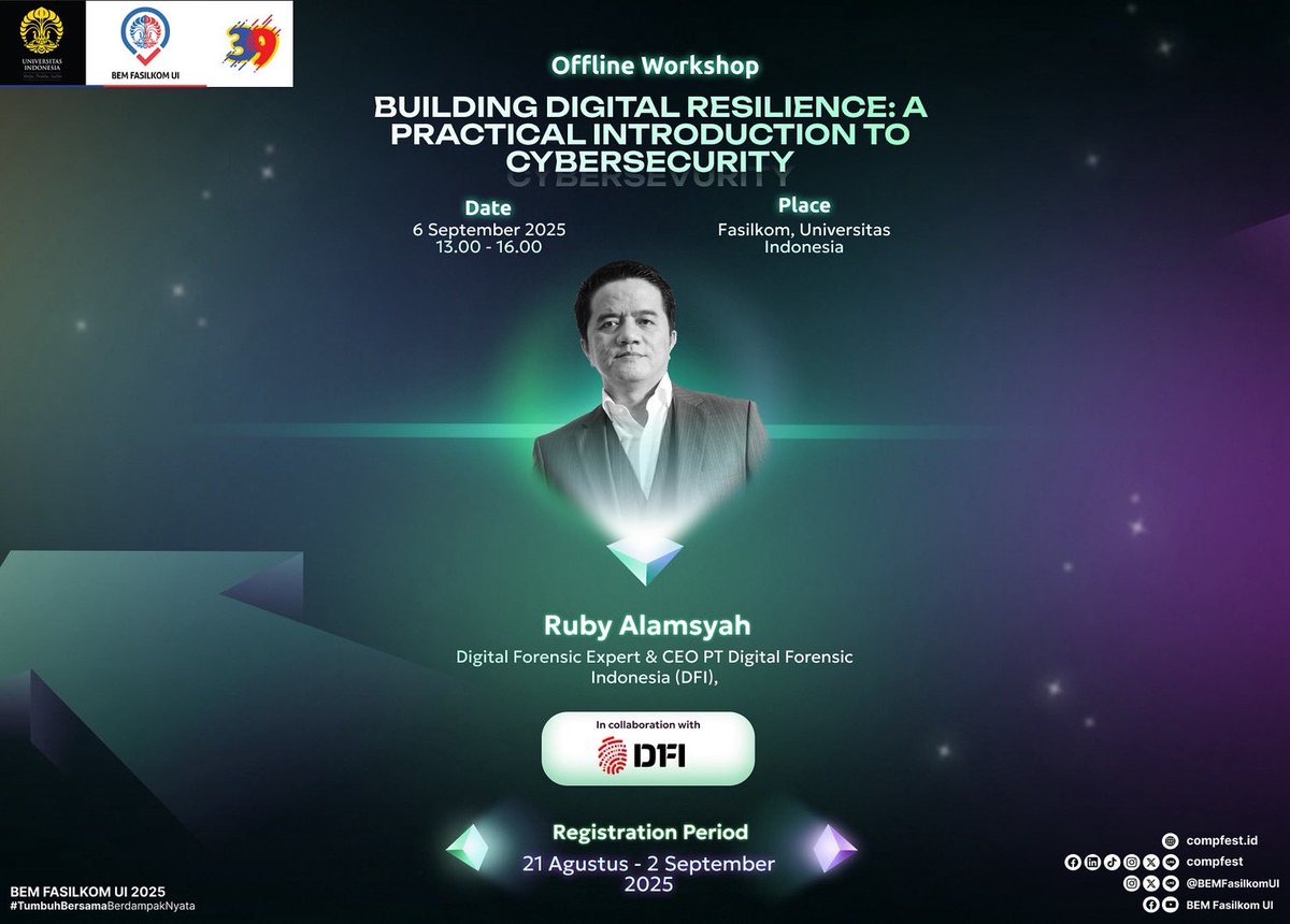 Xcelerate Batch 1 is Here! 

Mau upgrade wawasan dan skill IT kamu?  XCelerate hadir pertama kali dengan mengangkat tema Cyber Security!

Program ini berisi rangkaian workshop dan seminar interaktif yang akan membantu kamu memahami serta mengasah kemampuan di dunia IT langsung