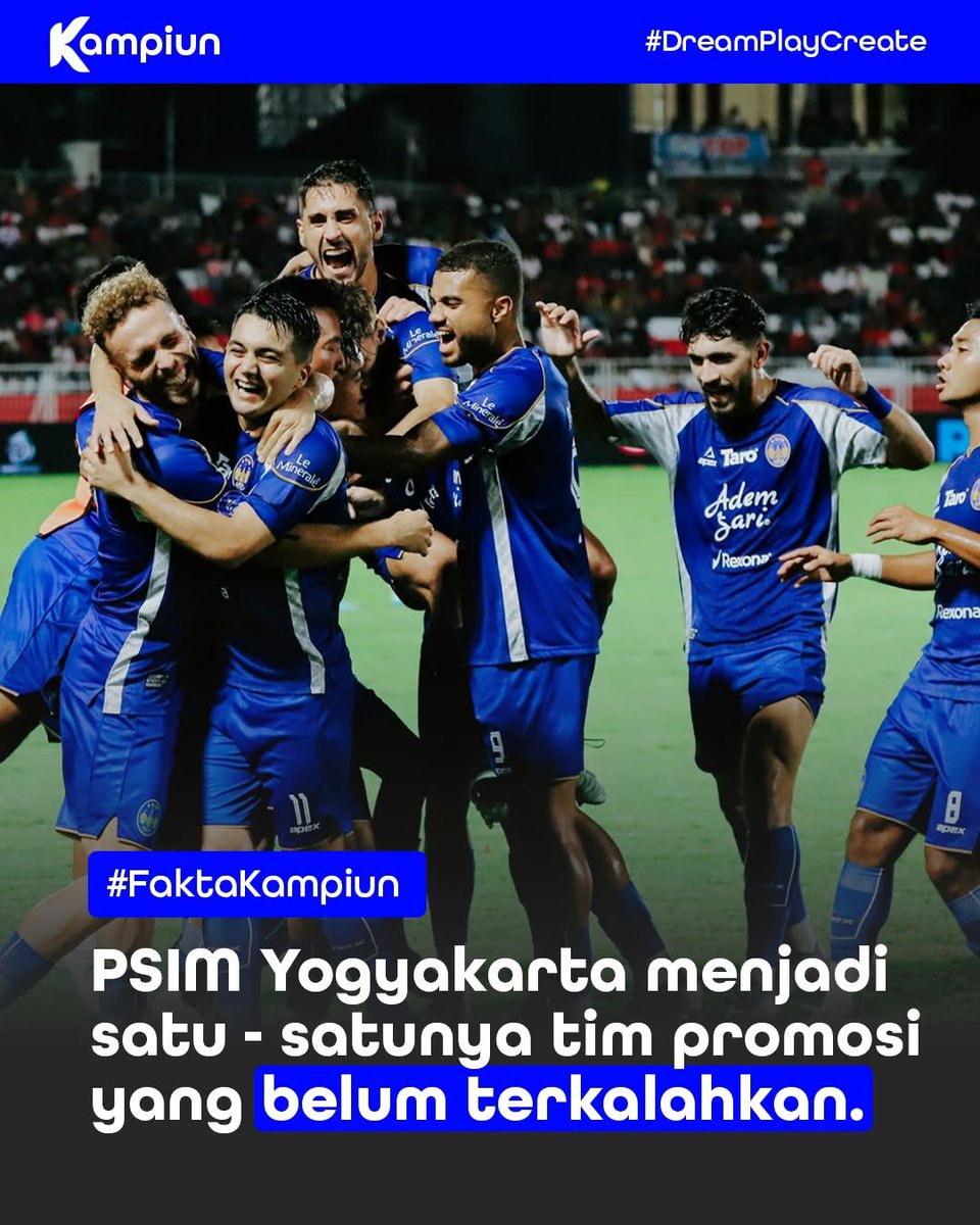 PSIM Yogyakarta, tim promosi asal Yogyakarta yang juga #Kampiun Liga 2 2024/25, kini menjelma menjadi salah satu kuda hitam di ajang Super League.

Dalam empat pertandingan awal, Laskar Mataram tampil impresif dengan catatan tak terkalahkan dan berhasil mengoleksi delapan poin.